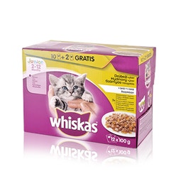 WHISKAS® Junior alutasakos eledel szárnyas válogatás aszpikban 12x100g image